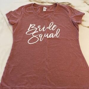 “Bride Squad” V-Neck T-shirt Small
